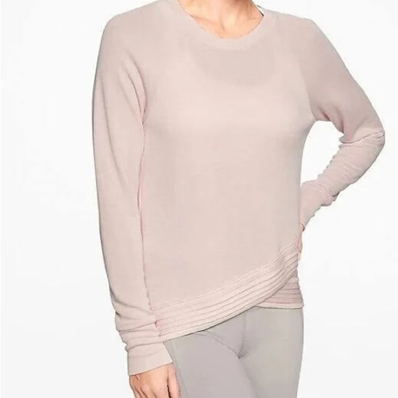 Athleta Serenity Crisscross Sweatshirt Ballet Pink. 1X Super Soft Essential - Picture 1 of 9